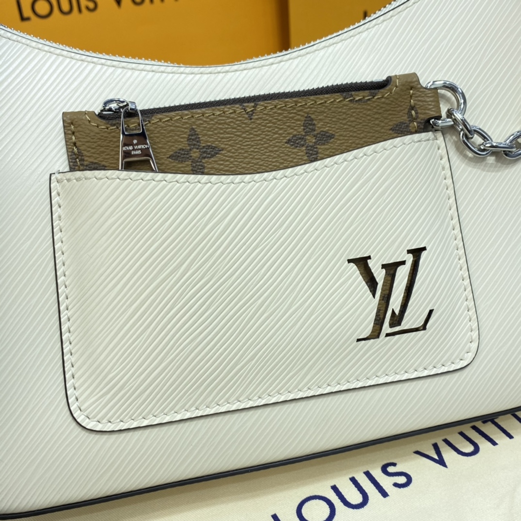 Louis Vuitton MARELLE Tote Handbag Epi Leather M80688 Quartz White